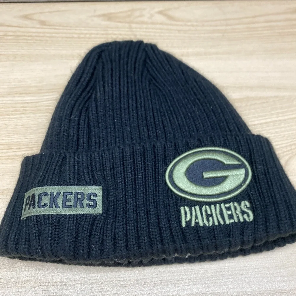 Green Bay Packers Hat Cap Beanie Knit Black Green NFL Football Wisconsin New Era